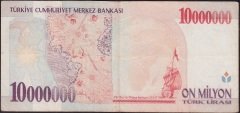 7.Emisyon 10 000 000 Lira B65 532587 Çok Temiz