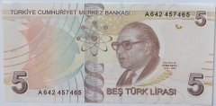 9.EMİSYON 5 LİRA 1.TERTİP A642 457465 ÇİL