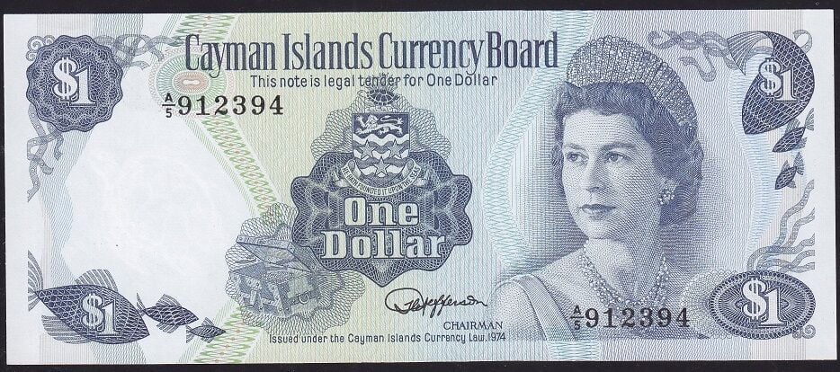 Cayman Island 1 Dolar 1974 Çilaltı Çil Pick 5f