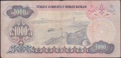 6.Emisyon 1.Tertip 1000 Lira C03 419240 Çok Temiz