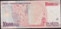 7.Emisyon 10 000 000 Lira A72 046362 Çok Temiz