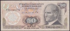 6.EMİSYON 1.TERTİP 50 LİRA E55 245176 ÇOK TEMİZ