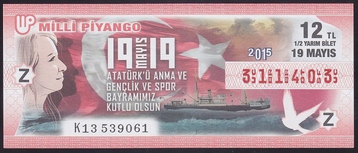 2015 19 MAYIS YARIM BİLET Z SERİSİ