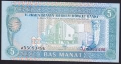TÜRKMENİSTAN 5 MANAT 1993 ÇİL