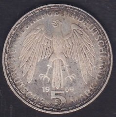 ALMANYA 5 MARK 1969 GÜMÜŞ HATIRA
