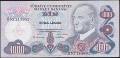 6.Emisyon 1.Tertip 1000 Lira B51 113852 Çok Temiz+