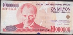 7.Emisyon 10 000 000 Lira B63 158280 Çok Temiz