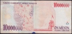 7.Emisyon 10 000 000 Lira B63 158280 Çok Temiz