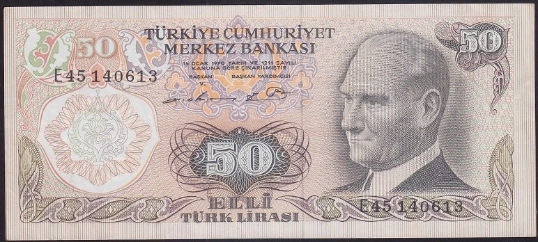 6.EMİSYON 1.TERTİP 50 LİRA E45 140613 ÇÇT