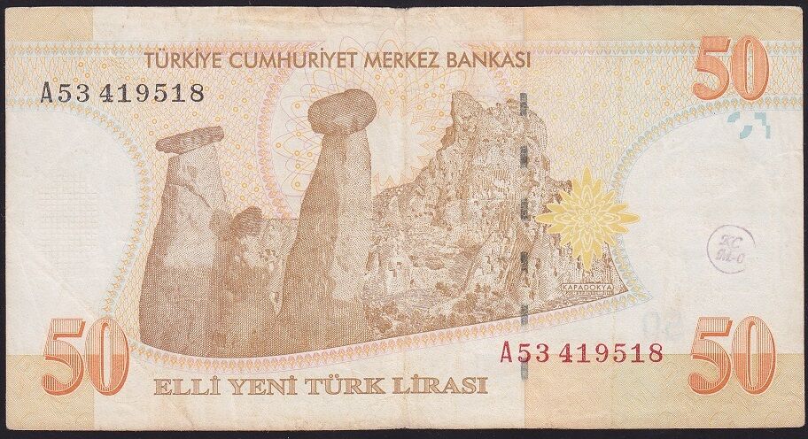 8.Emisyon 50 YTL A53 419518 Çok Temiz