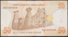 8.Emisyon 50 YTL A53 419518 Çok Temiz