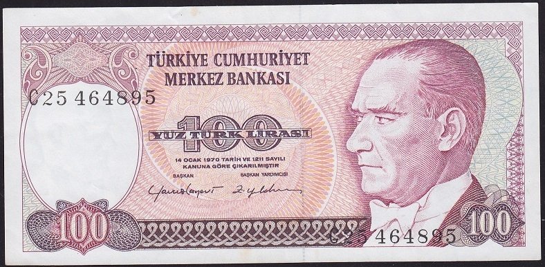 7.Emisyon 2.Tertip 100 Lira C25 464895 Ççt