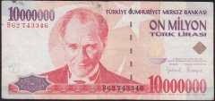 7.Emisyon 10 000 000 Lira B62 743346 Çok Temiz