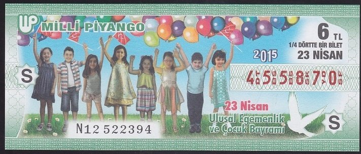 2015 23 NİSAN ÇEYREK BİLET S SERİSİ
