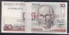 BREZİLYA 50 CRUZEİROS 1990 ÇİL (SERİ TAKİPLİ 10 ADET)