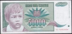 Yugoslavya 50000 Dinar 1992 Çok Temiz+