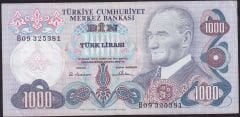 6.Emisyon 1.Tertip 1000 Lira B09 325381 Çok Temiz+