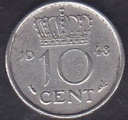 Hollanda 10 Cent 1948