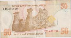 8.Emisyon 50 YTL F73 401890 Çok Temiz+
