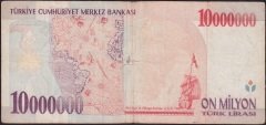 7.Emisyon 10 000 000 Lira B61 419547 Çok Temiz