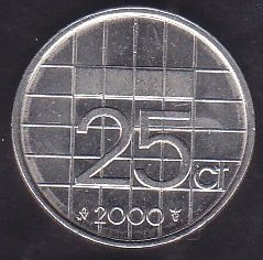 HOLLANDA 25 CENT 1980