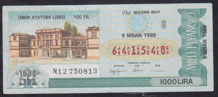 1988 9 NİSAN ÇEYREK BİLET G SERİSİ