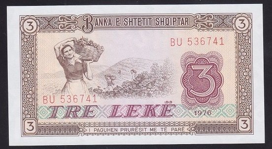 ARNAVUTLUK 3 LEKE 1976 ÇİL