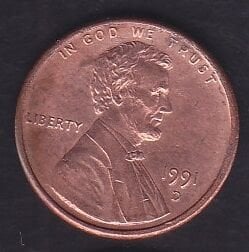 Amerika 1 Cent 1991 D