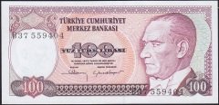 7.Emisyon 1.Tertip 100 Lira B37 559404 Çilaltı