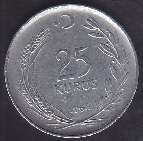 1968 YILI 25 KURUŞ ÇOK TEMİZ eski para alan yerler