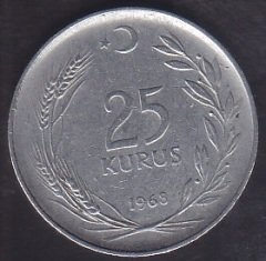 1968 YILI 25 KURUŞ ÇOK TEMİZ eski para alan yerler