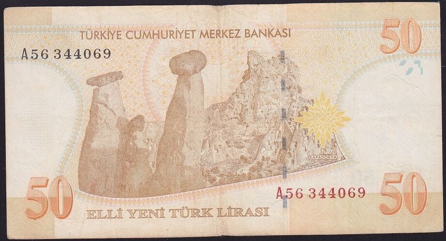 8.Emisyon 50 YTL A56 344069 Çok Temiz