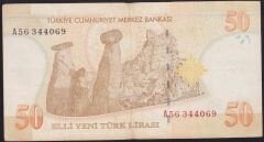 8.Emisyon 50 YTL A56 344069 Çok Temiz