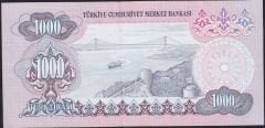 6.Emisyon 1.Tertip 1000 Lira A81 009368 Çok Çok Temiz