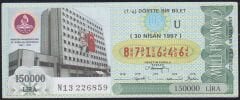 1997 30 Nisan Çeyrek Bilet - U Serisi - Anayasa Mahkemesi