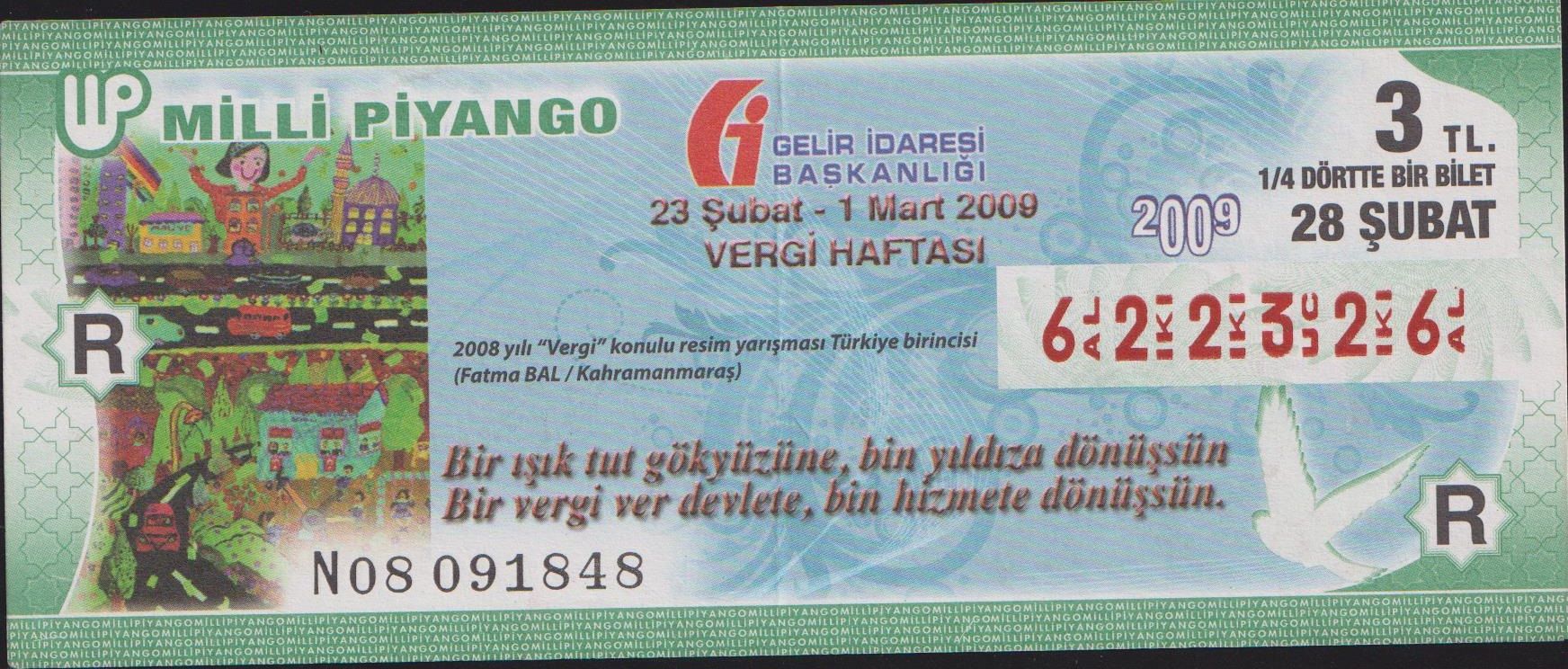 2009 28 Şubat Çeyrek Bilet - R Serisi