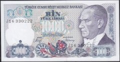 7.Emisyon 2.Tertip 1000 Lira J16 330222 Çil