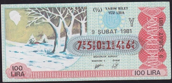 1981 9 Şubat Yarım Bilet - Y Serisi