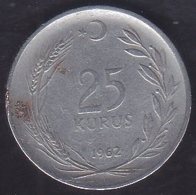 1962 YILI 25 KURUŞ ÇOK TEMİZ