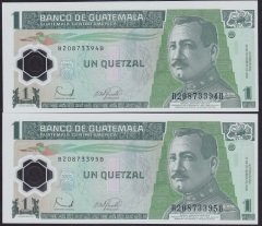 GUATEMALA 1 QUETZAL 2006 ÇİL POLYMER 2 ADET SERİ TAKİPLİ