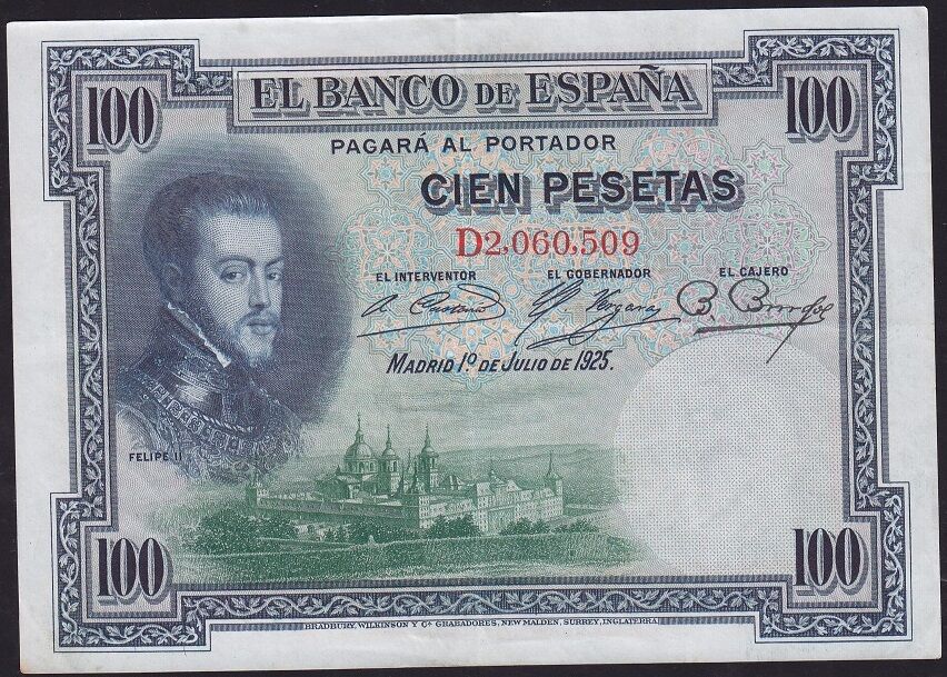İspanya 100 Pesetas 1925 Çok Temiz+