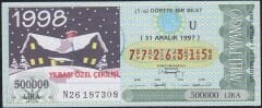 1997 31 Aralık Çeyrek Bilet - U Serisi