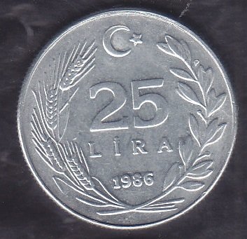 1986 Yılı 25 Lira