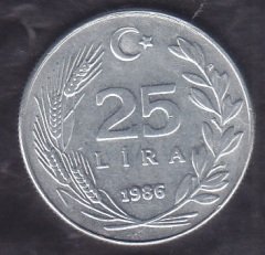 1986 Yılı 25 Lira