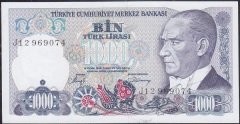7.Emisyon 2.Tertip 1000 Lira J12 969074 Çil
