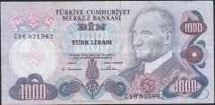 6.Emisyon 1.Tertip 1000 Lira C16 021962 Çok Temiz+