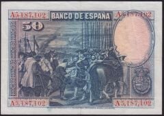 İspanya 50 Pesetas 1928 Çok Temiz+