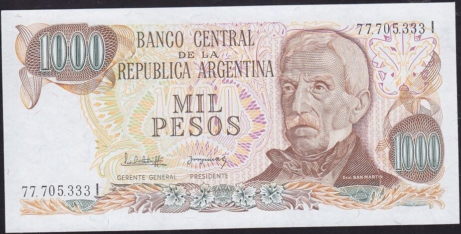 Arjantin 1000 Pesos 1976 Çil Pick 304d ( 77705333 )