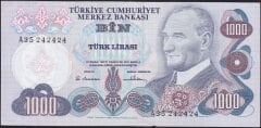 6.Emisyon 1.Tertip 1000 Lira A35 242424 Ççt Çilaltı