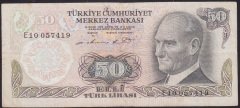 6.EMİSYON 1.TERTİP 50 LİRA E10 057419 ÇOK TEMİZ